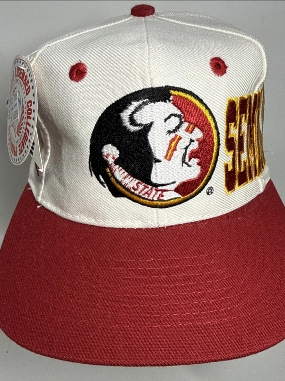 Vintage 90’s Apex One Florida State Seminoles FSU Side Wave Snapback Cap Hat NWT